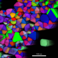 Crystal orientation mapping of gold Nanoparticles